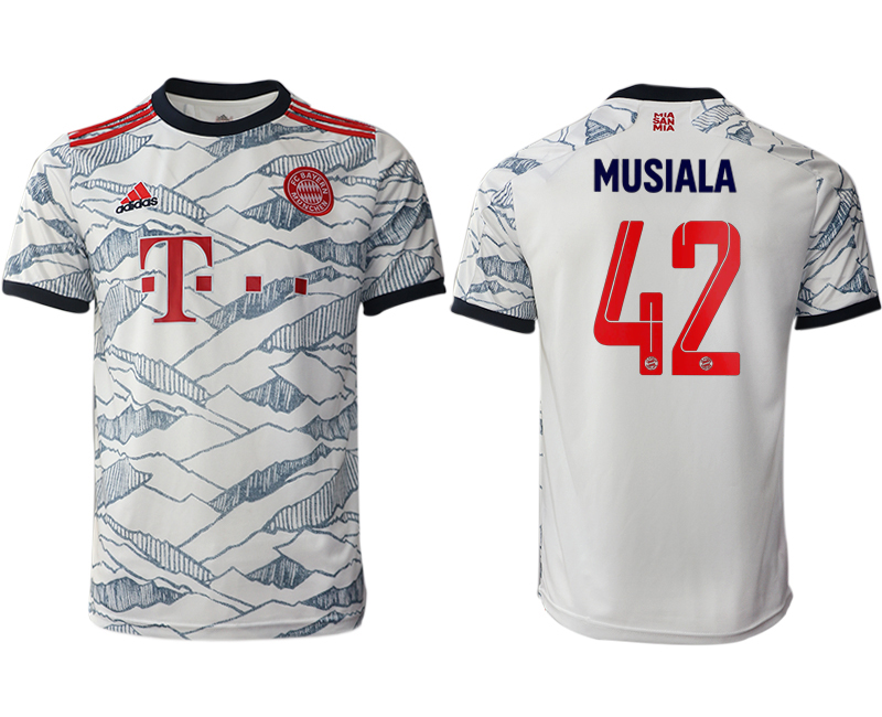 Men 2021-2022 Club Bayern Munich Second away aaa version white #42 Soccer Jersey